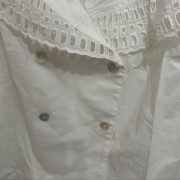 Zara white collared cutout blouse - Picture 3 of 5